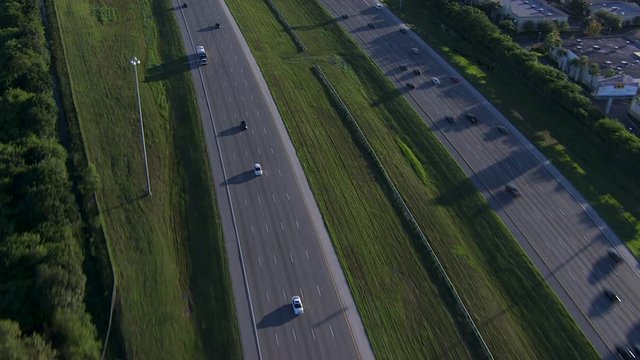 Aerial overhead view Interstate 95 Intersection Fort Lauderdale