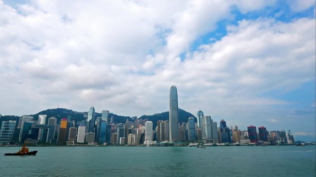 HONG KONG - - SEPTEMBER 14, 2018: 4K Time lapse Building and the skyline of Hong Kong city