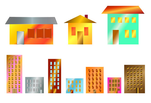 City buildings - gradient