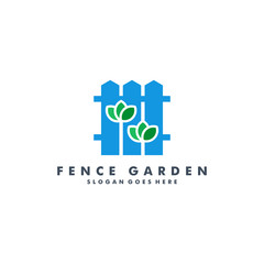 Fence garden logo template vector illustration