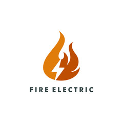 Fire electric logo template vector illustration