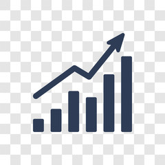 Increasing stocks icon vector