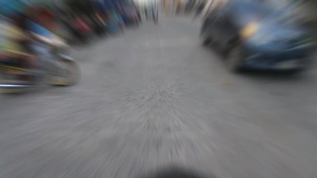 video clip blurred action camera hyperlapse style driving ot fast   on street in city of capital for traffic automotive, automobile   image