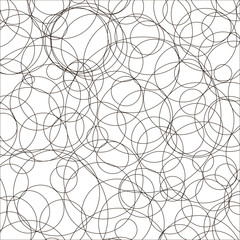 Obraz premium Vector image seamless pattern of many black circle