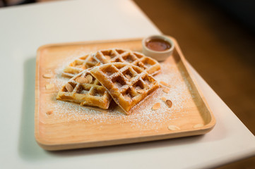 sweet homemade waffle make me happy in this day