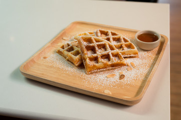 sweet homemade waffle make me happy in this day