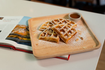 sweet homemade waffle make me happy in this day