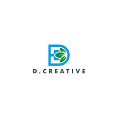 Letter D icon symbol, Eco nature flower design vector illustration