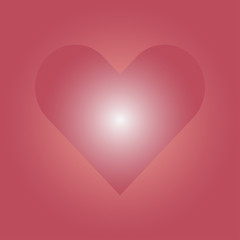 Red heart shape with gradient background. Easy vector design for Valentine's day.