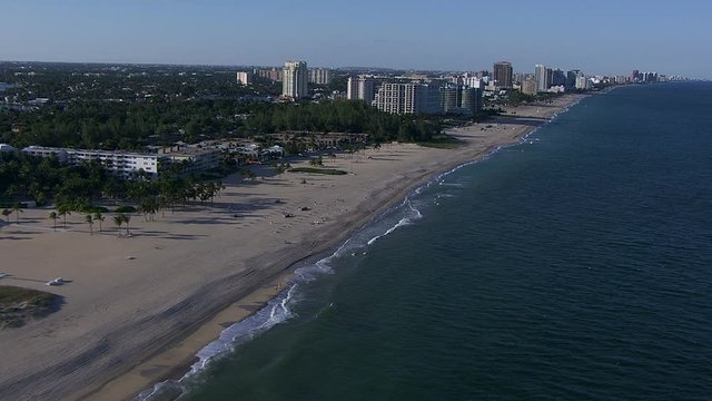 Aerial view Barrier Island Atlantic Fort Lauderdale Florida