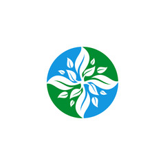 Natural leaf, eco flower icon symbol design vector illustration