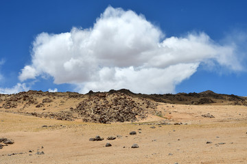 Tibet. mountain landscape at an altitude of more than 4000 meters above sea level