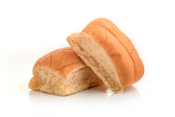 freshly baked bread isolated on white background