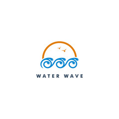 Water wave icon symbol logo template vector illustration