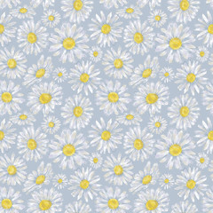 Daisy Seamless Pattern. floral Continuous Design for Background, Wallpaper, Wrapping Paper, and Textile.