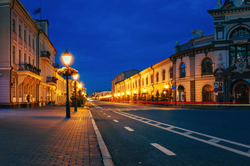 Kasan, Russia - Kremlin street at night