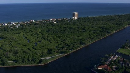 Aerial view homes Hugh Taylor Birch Park Florida