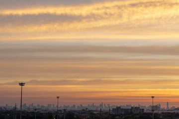 Sunset over the city of Bangkok