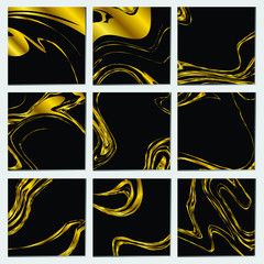 9 box, golden abstract luxury concept background