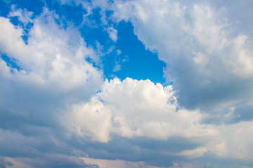 White clouds and blue sky