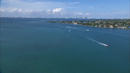 Aerial view Point Mashta Island waterfront homes Miami 