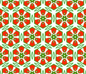 Green, red color Vector Seamless Pattern With Abstract Geometric Style. Repeating Sample Figure And Line. For Fashion Interiors Design, Wallpaper, Textile Industry