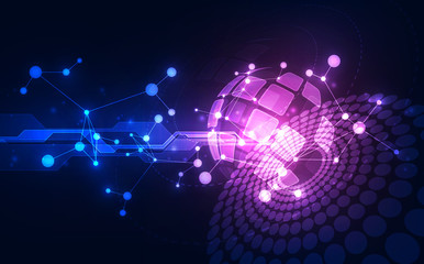 vector digital global technology concept, abstract background