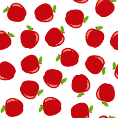 Seamless pattern with red apples	