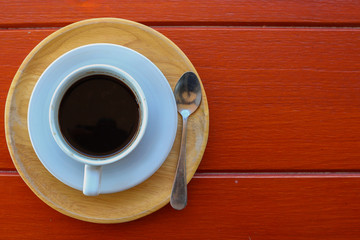 coffee in white cup.