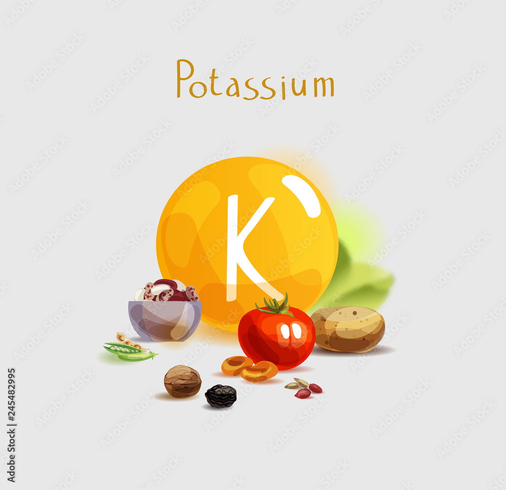 Wall mural Potassium in food.