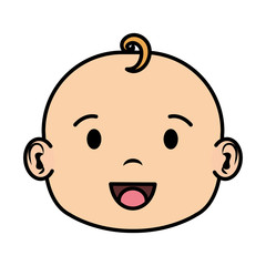Obraz premium cute and little boy baby head character