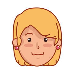beautiful and young woman head character