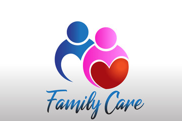 Family care symbol logo
