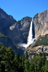 Beautiful waterfall in Yosemite National Park, California, USA