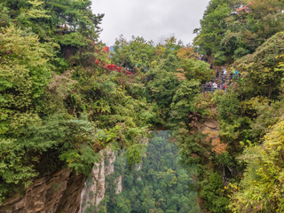 Tianxiadiyiqiao nature bridge tianzi mountain in Zhangjiajie National Forest Park in Wulingyuan District Zhangjiajie City China.
