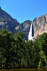 Beautiful waterfall in Yosemite National Park, California, USA
