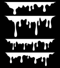 White dripping paint, on black background	