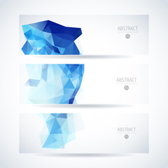 Fototapeta premium Blue abstract triangle background vector design template set of banner, header for website