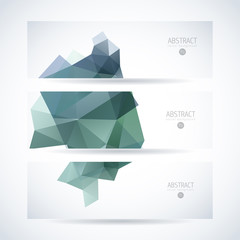 Vector green banners abstract triangle background