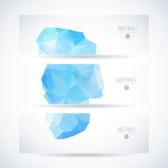 Fototapeta premium Blue abstract triangle background vector design template set of banner, header for website