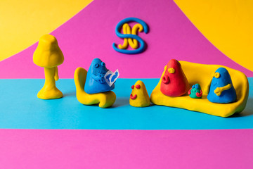 Obraz premium group therapy, plasticine figurines