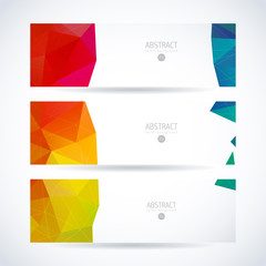 Vector design template set of banner or header with rainbow triangle colorful background
