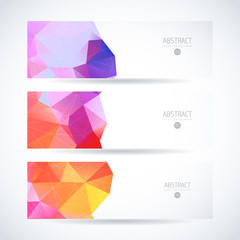 Fototapeta premium Vector banners set abstract triangle background