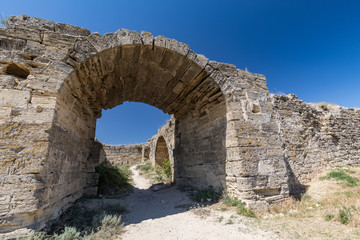 Old turkish fortress Yeni-Kale on the Black sea coast. Kerch, Crimea