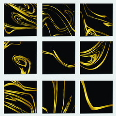 9 box, golden abstract luxury concept background
