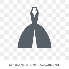 Wedding dress icon. Wedding dress design concept from Wedding and love collection. Simple element vector illustration on transparent background.