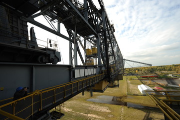 Naklejka premium Besucherbergwerk Förderbrücke F60