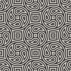 Seamless vector pattern geometric background. Geometric lines lattice. Rounded repeating abstract design elements.