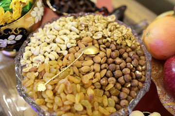 Various nuts and dried fruits