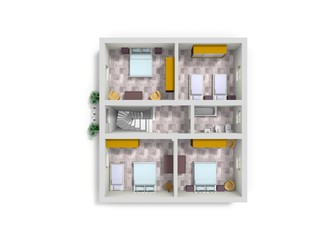 Color floor plan for marketing